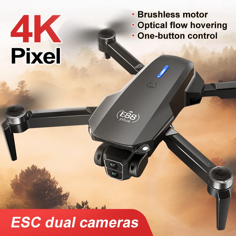 새로운 E88 Plus 쿼드콥터 드론: 90 °   전 - Drone Camera 4K 리뷰 및 가격